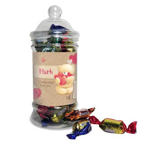 Personalised Forever Friends Love Heart 250g Toffee Jar £7.99